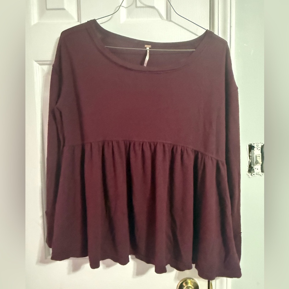 Free People Maroon Blouse